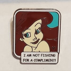 Disney Pin Trading Princess Ariel Mermaid Quote Collection Hidden Mickey Pin